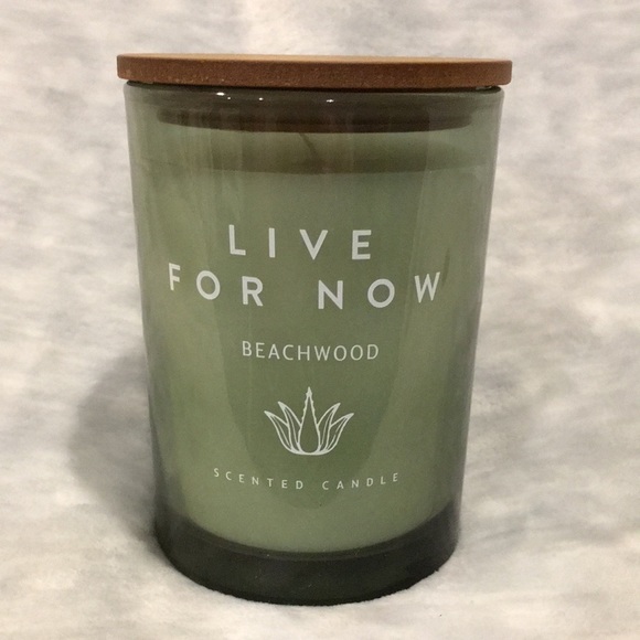sunwashed bohemia Other - Glass Live For Now Scented Single Wick Home Decore Candle Beachwood 8.5oz NWT